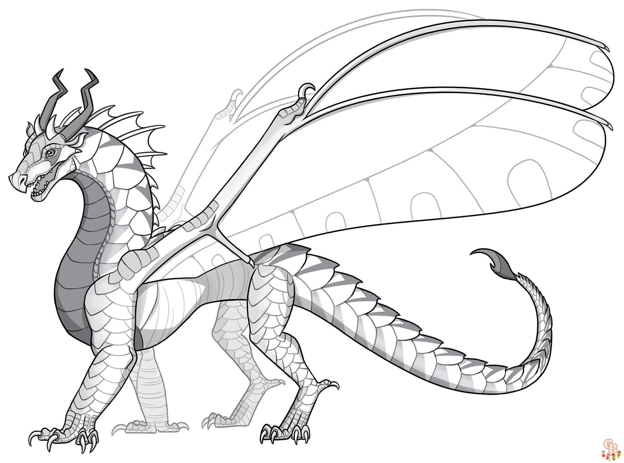 Realistic Dragon coloring pages 9