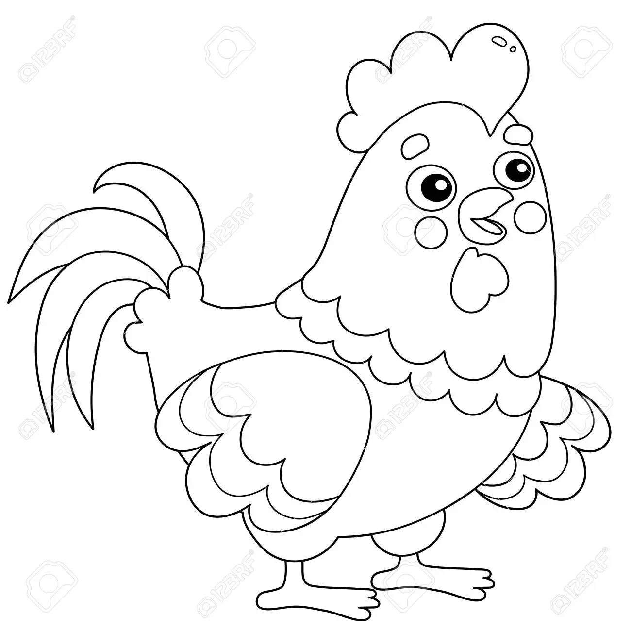 Rooster Coloring Pages 2