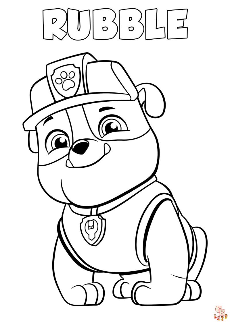 Rubble Paw Patrol Coloring Pages 1