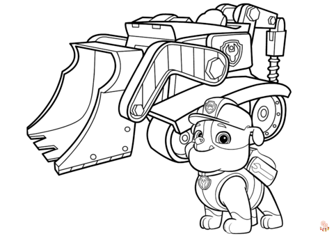 Rubble Paw Patrol Coloring Pages 1