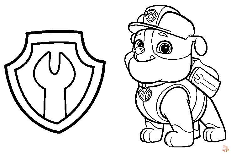 rubble paw patrol coloring page