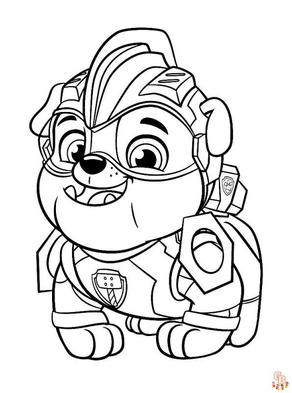 Rubble Paw Patrol Coloring Pages 4