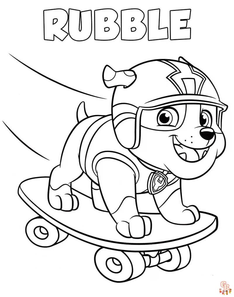 Rubble Paw Patrol Coloring Pages 6