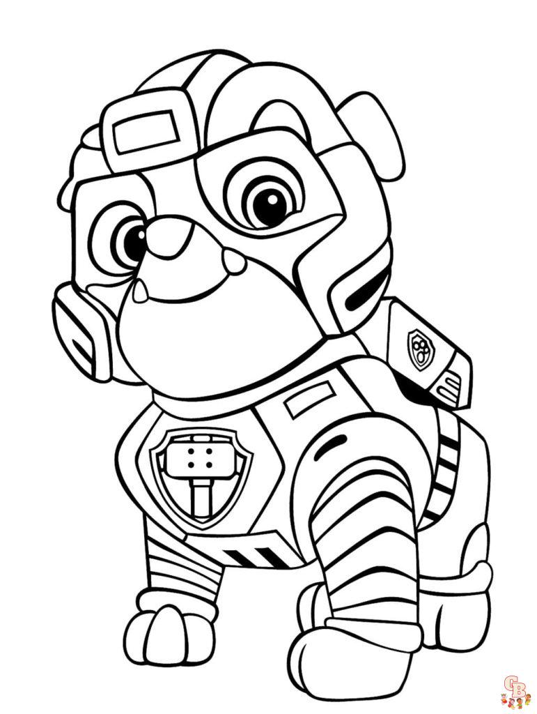 Rubble Paw Patrol Coloring Pages 7