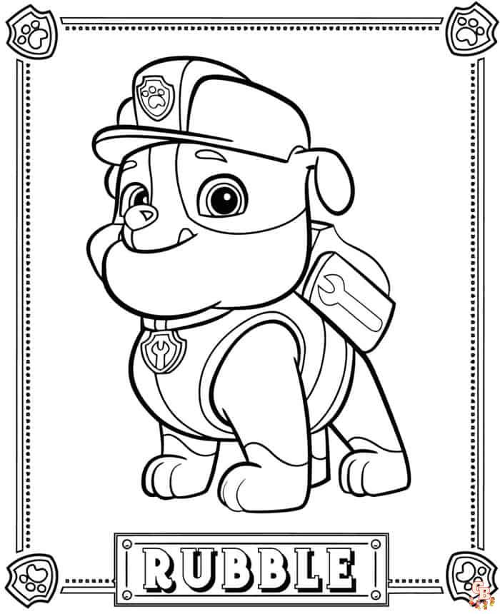 Rubble Paw Patrol Coloring Pages 8