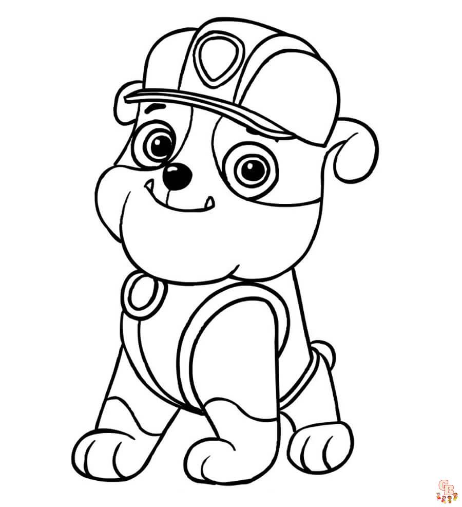 Rubble Paw Patrol Coloring Pages 9