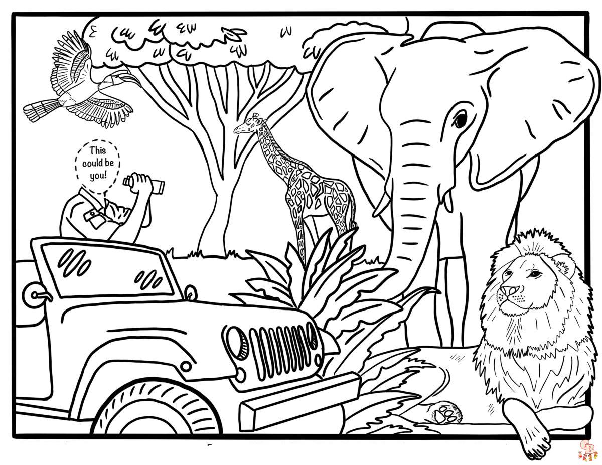 Safari Coloring Pages 2