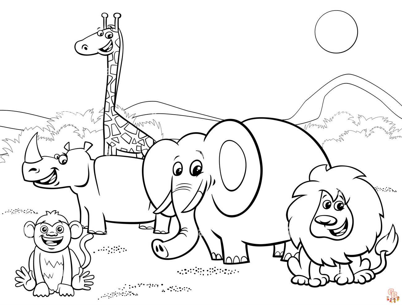 Safari Coloring Pages 2