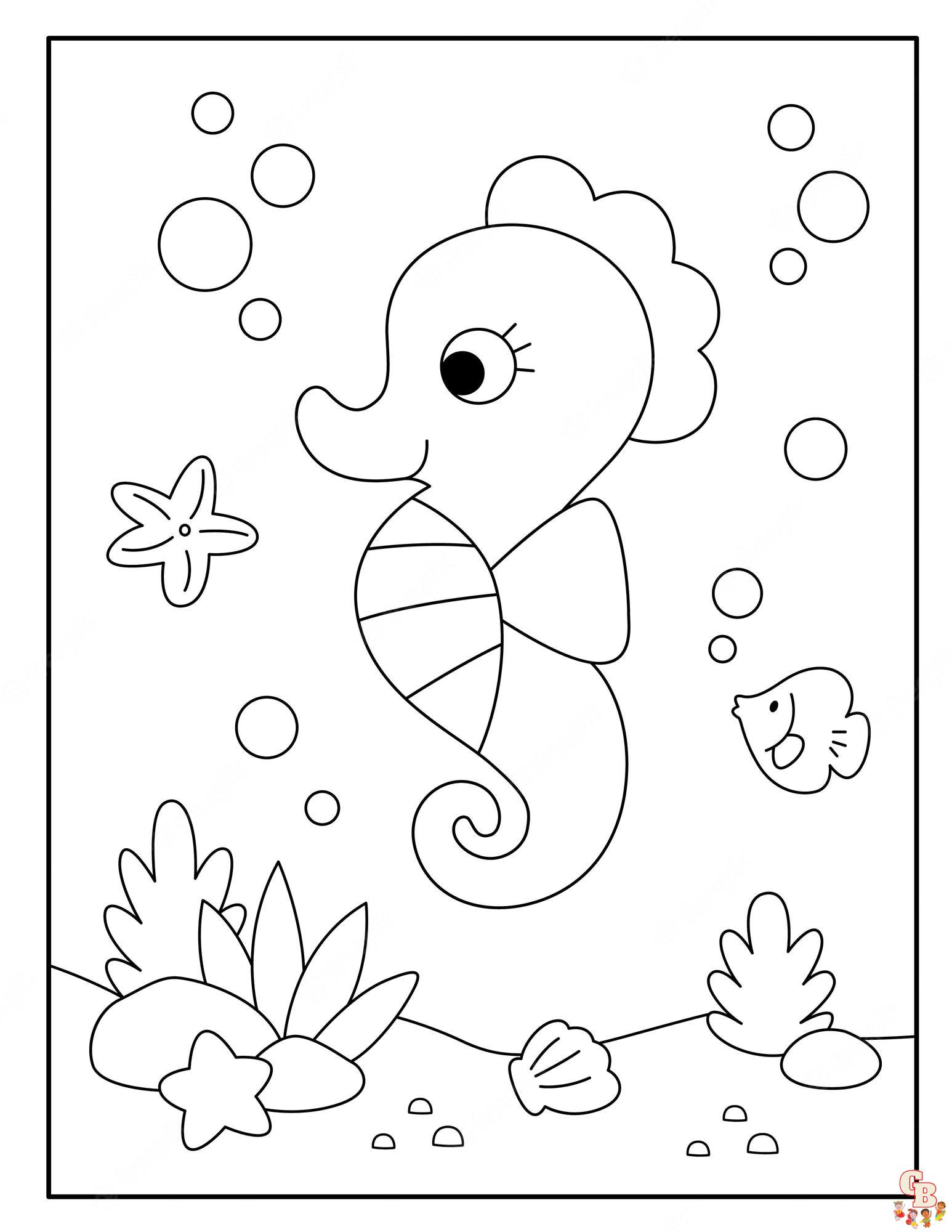 Seahorse Coloring Pages 1