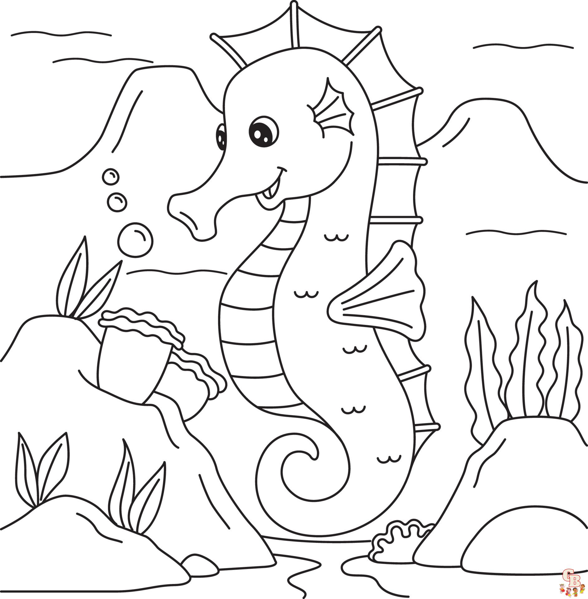 Seahorse Coloring Pages 4