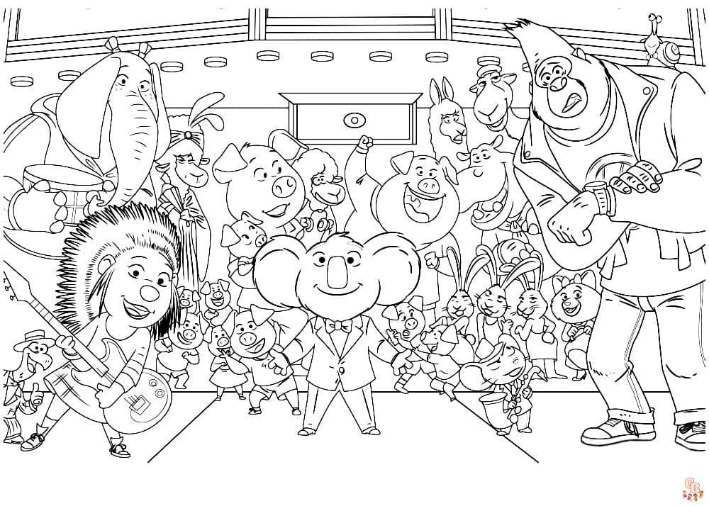 Sing Coloring Pages 3