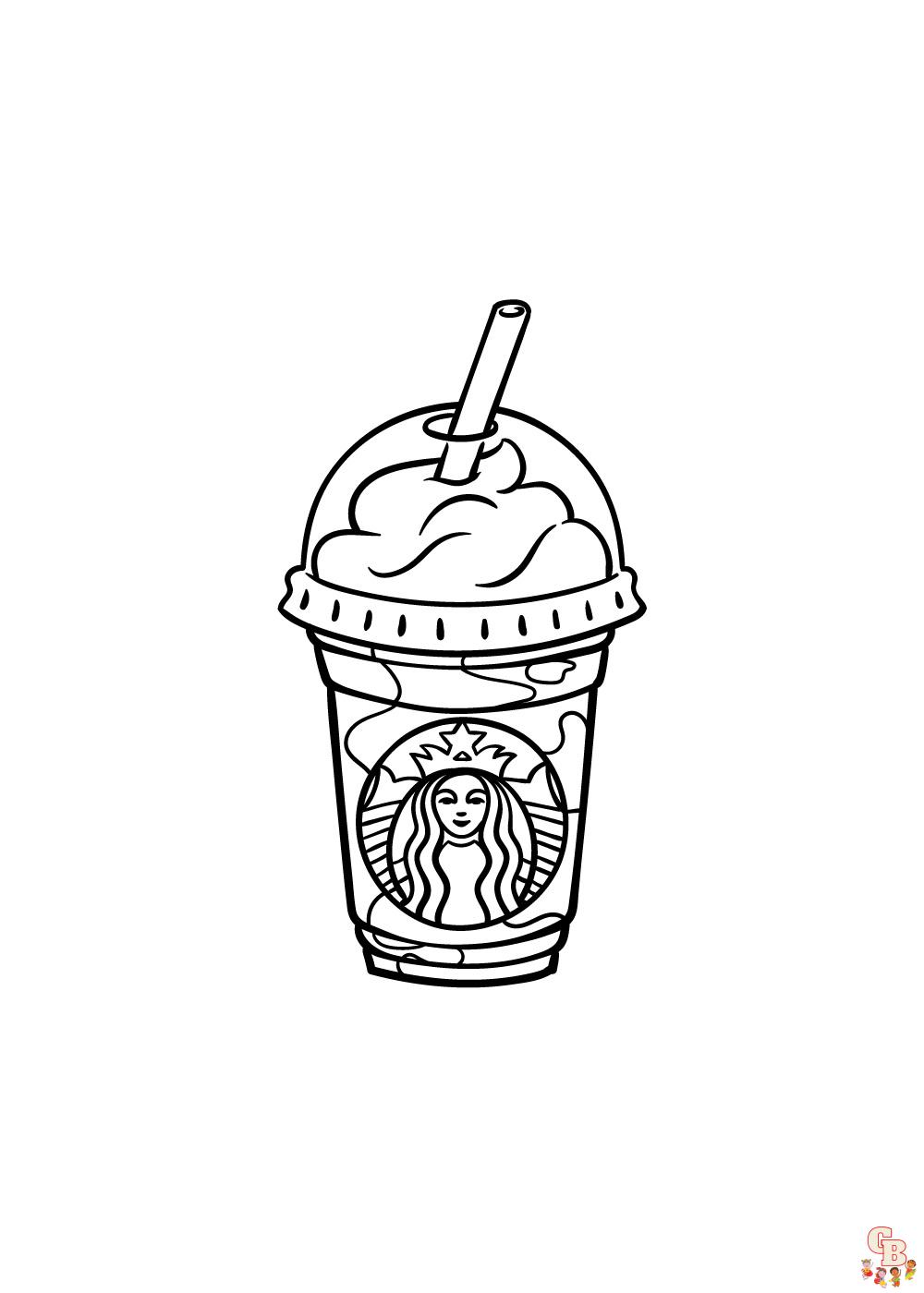 Starbucks Food Cute Coloring Pages 1