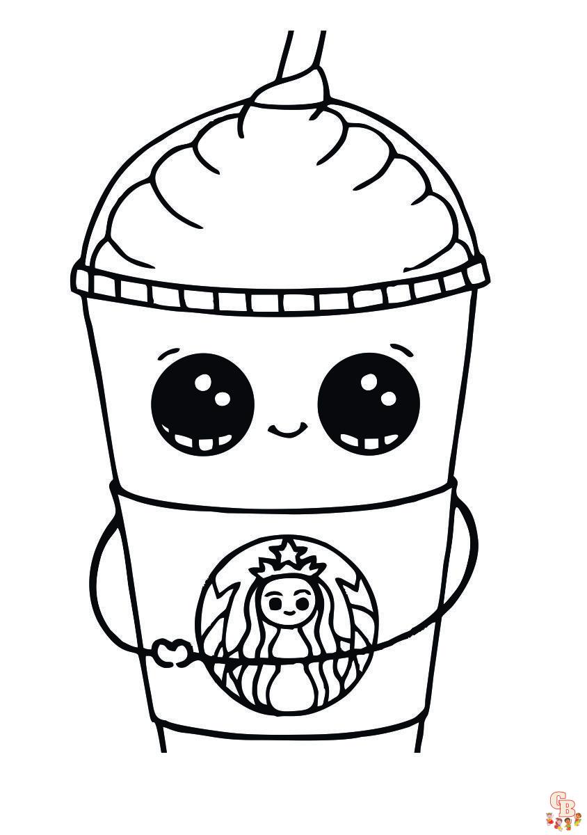 Starbucks Food Cute Coloring Pages 2