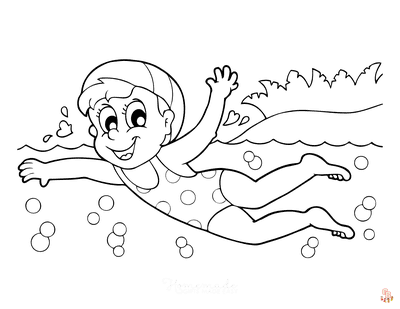 Swimming Coloring Pages 1