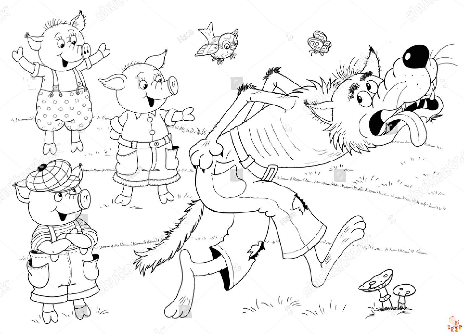 Three Little Pigs Coloring Pages 1