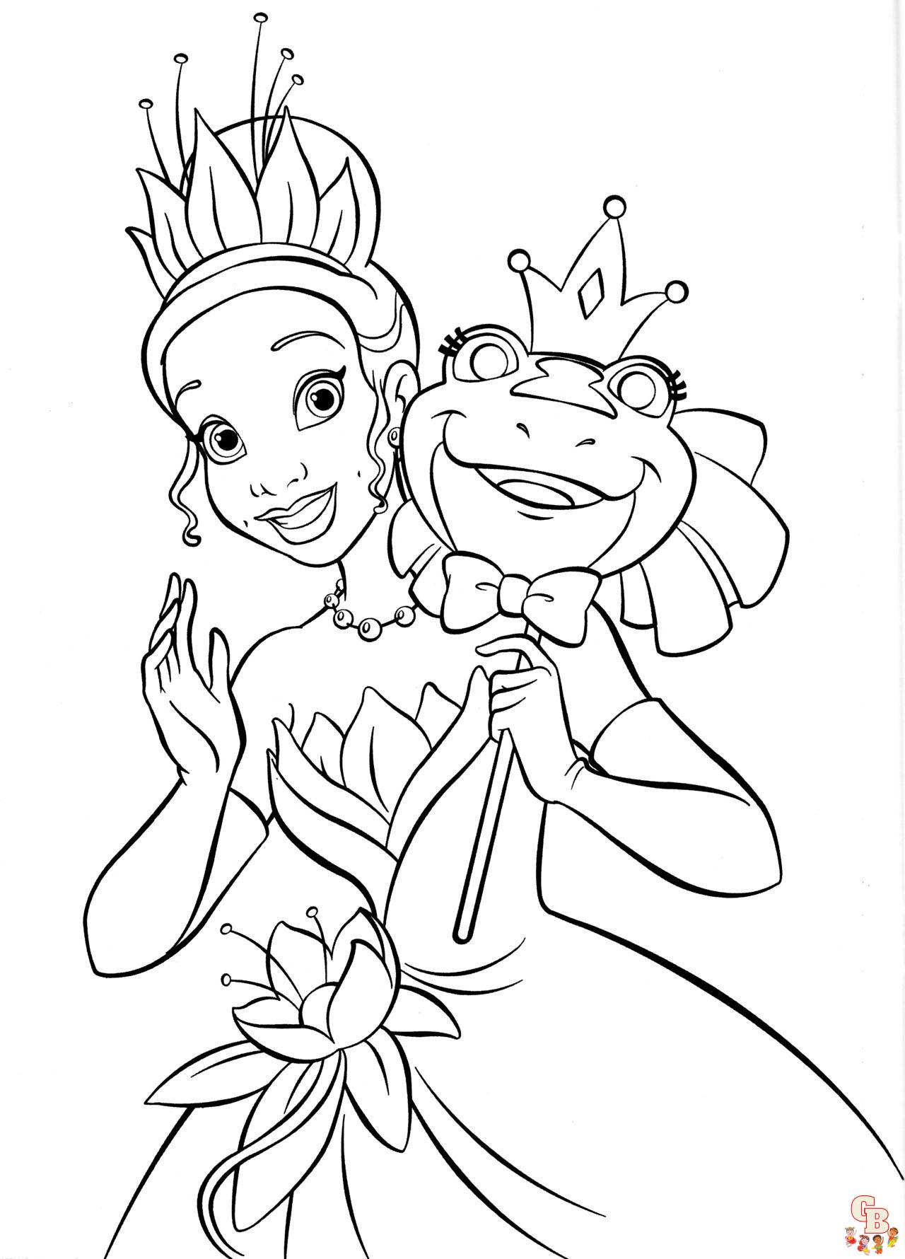 Tiana Princess and the Frog Coloring Pages 1