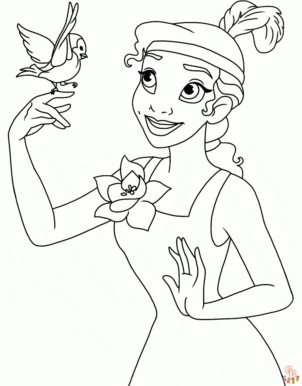 Tiana Princess and the Frog Coloring Pages 2