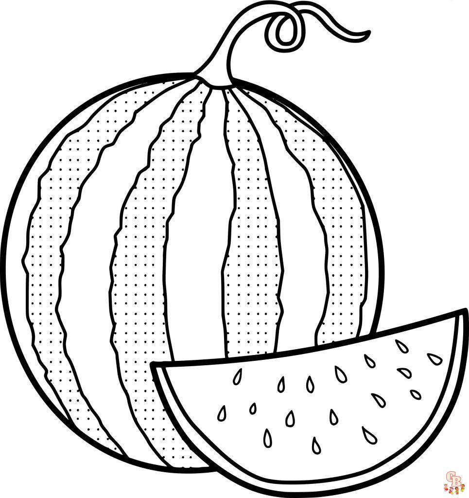 Watermelon Coloring Pages 1