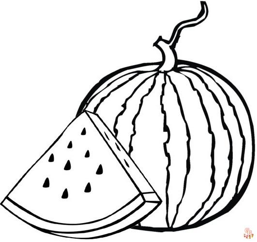 Watermelon Coloring Pages 4