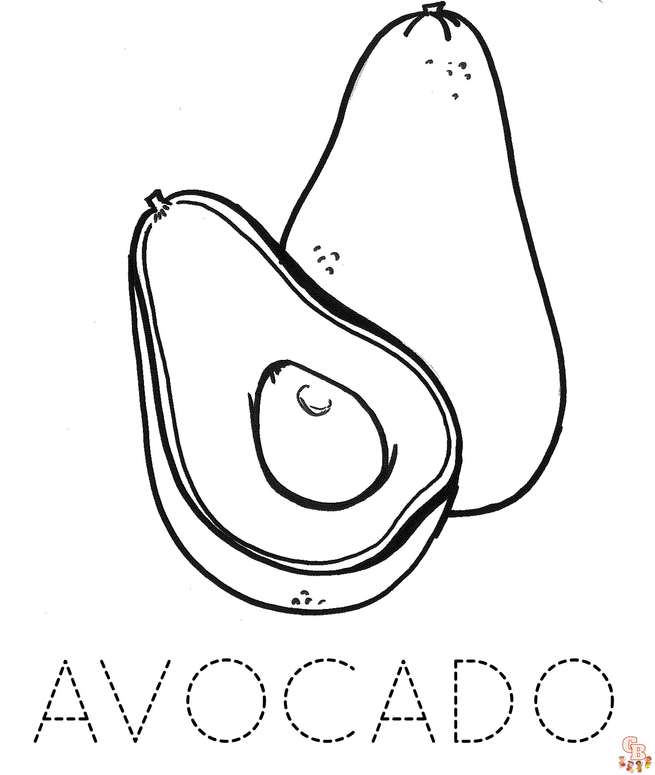 avocado coloring pages 1