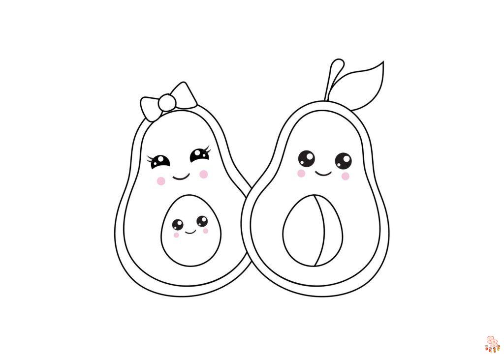 avocado coloring pages 2