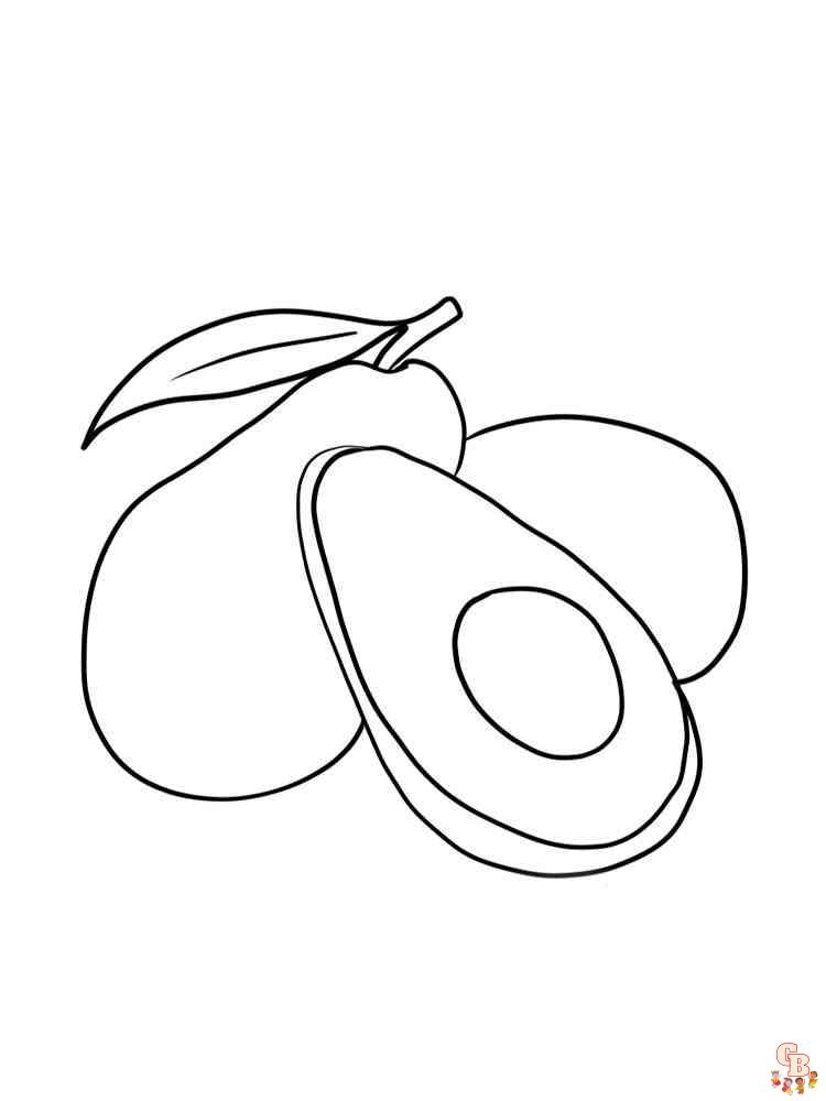 avocado coloring pages 3