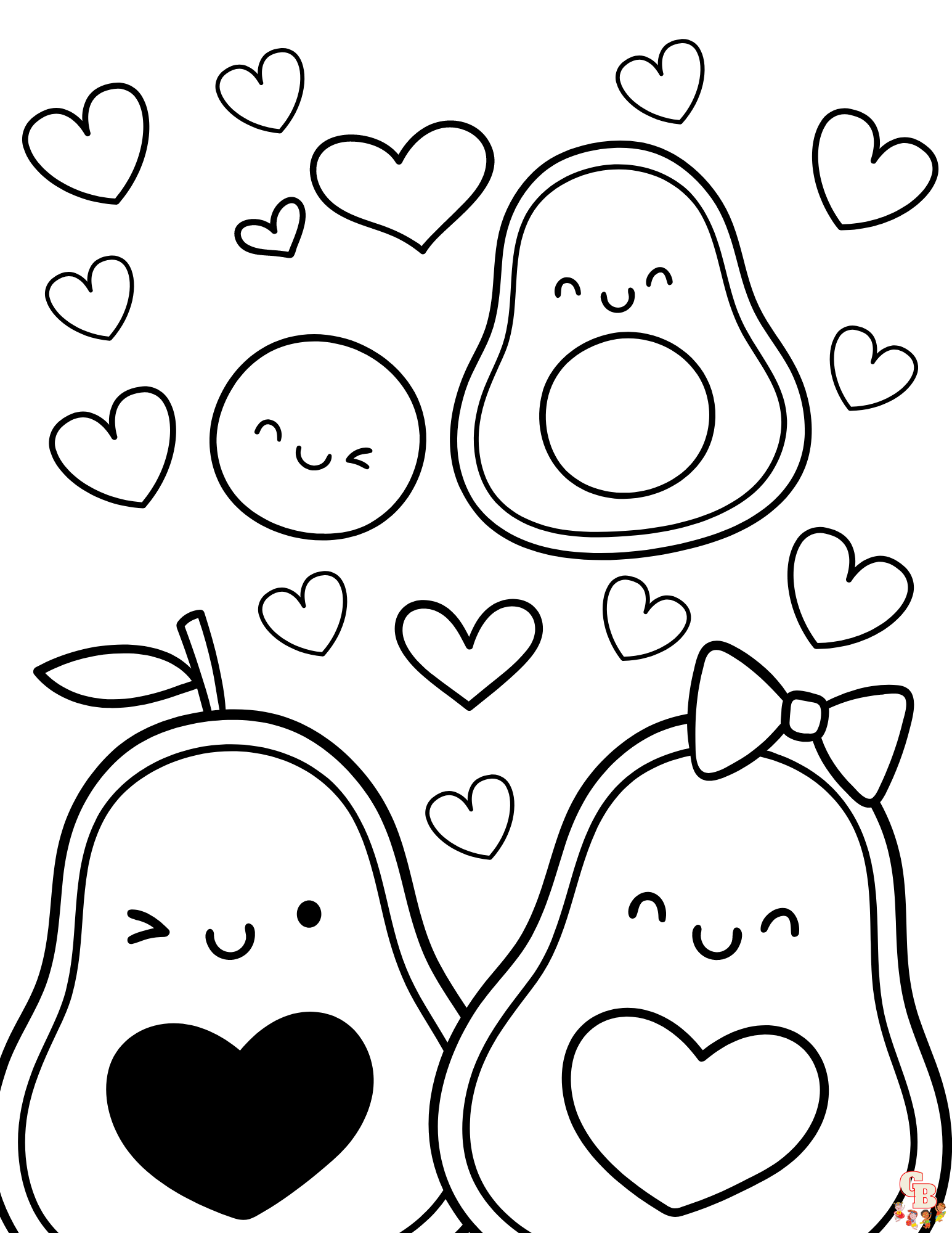 avocado coloring pages 3