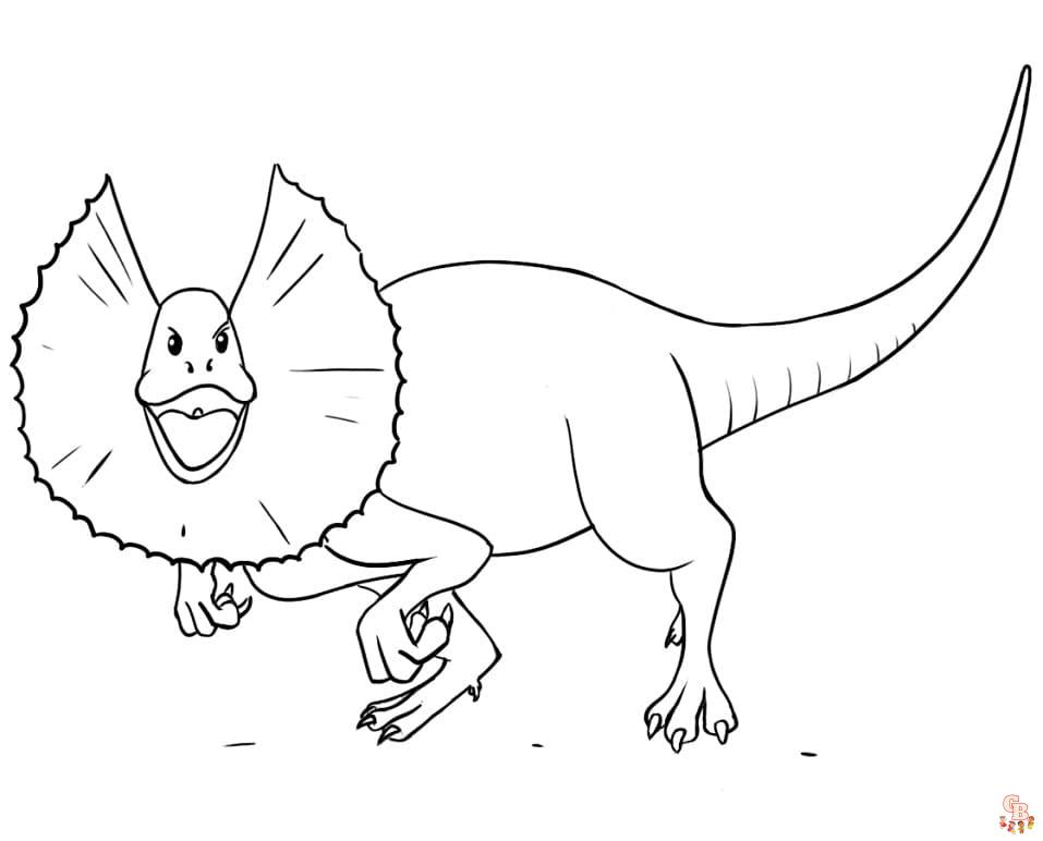 dilophosaurus coloring pages 1