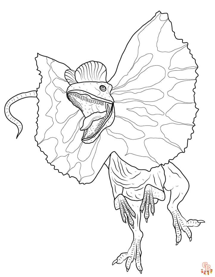 dilophosaurus coloring pages 2