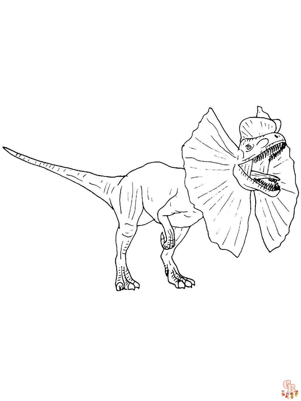 dilophosaurus coloring pages 4