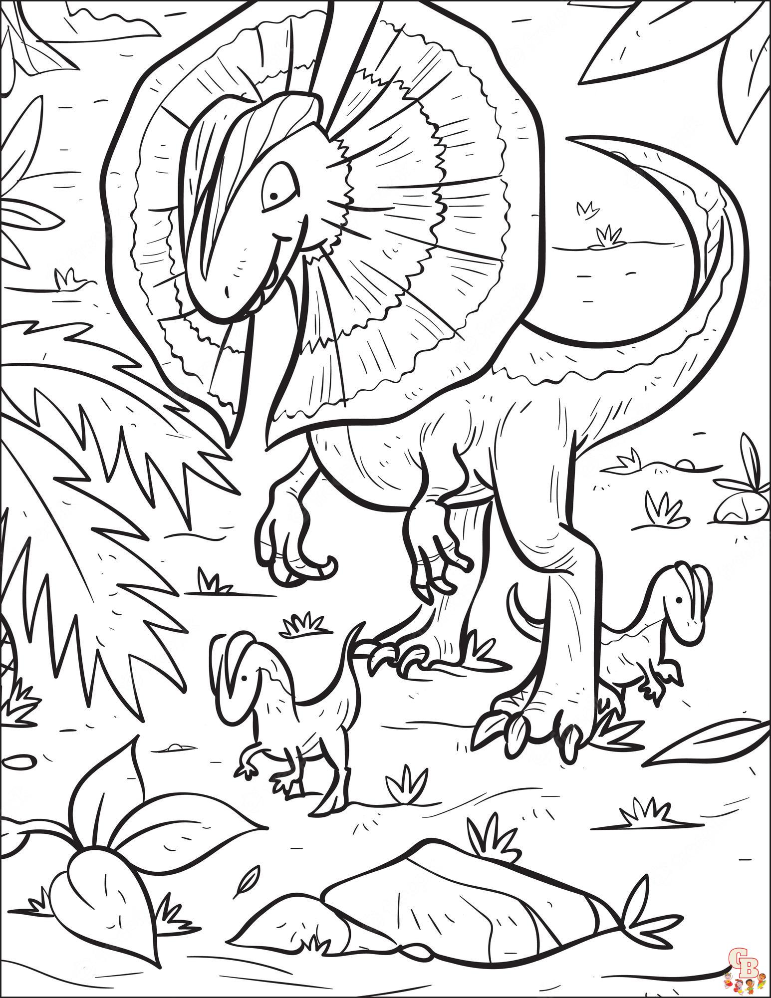 dilophosaurus coloring pages 7