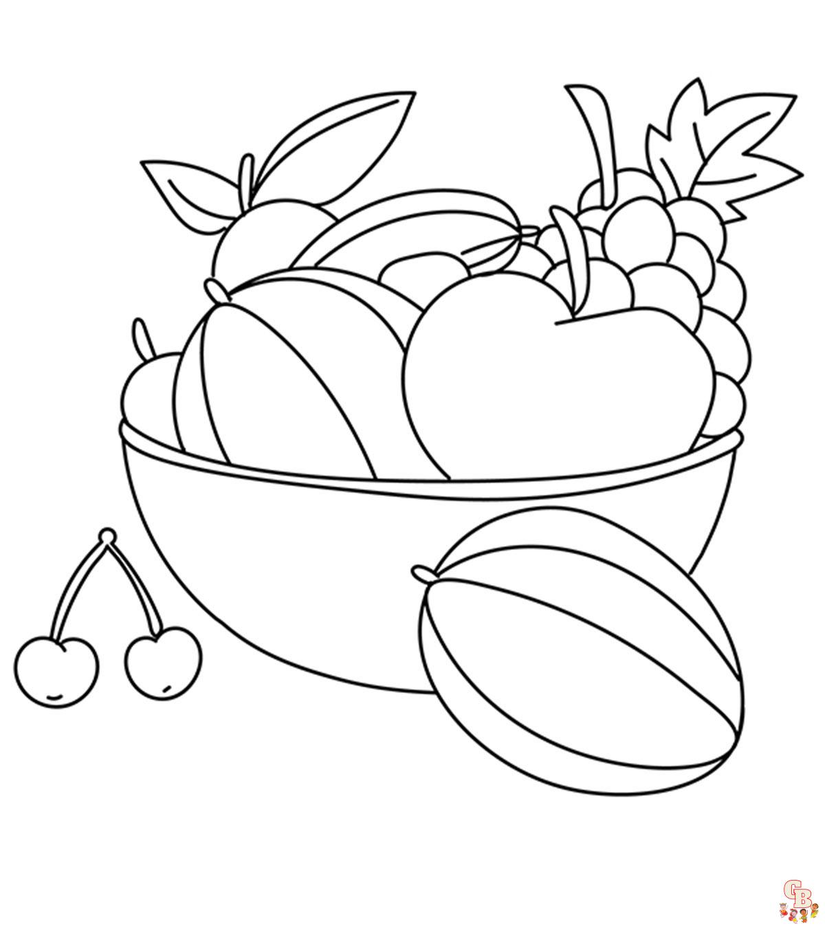 fruit basket coloring pages 3