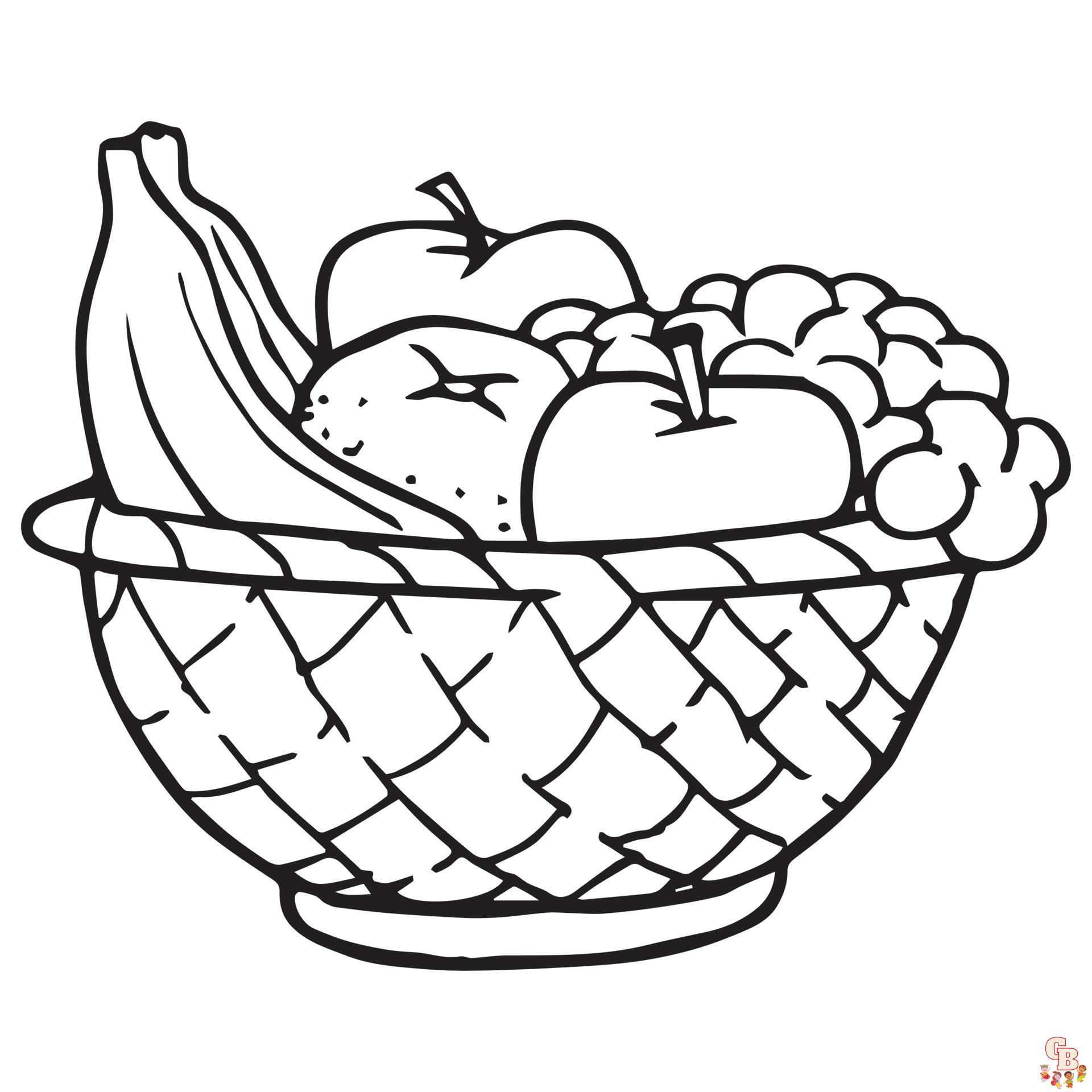 fruit basket coloring pages 6