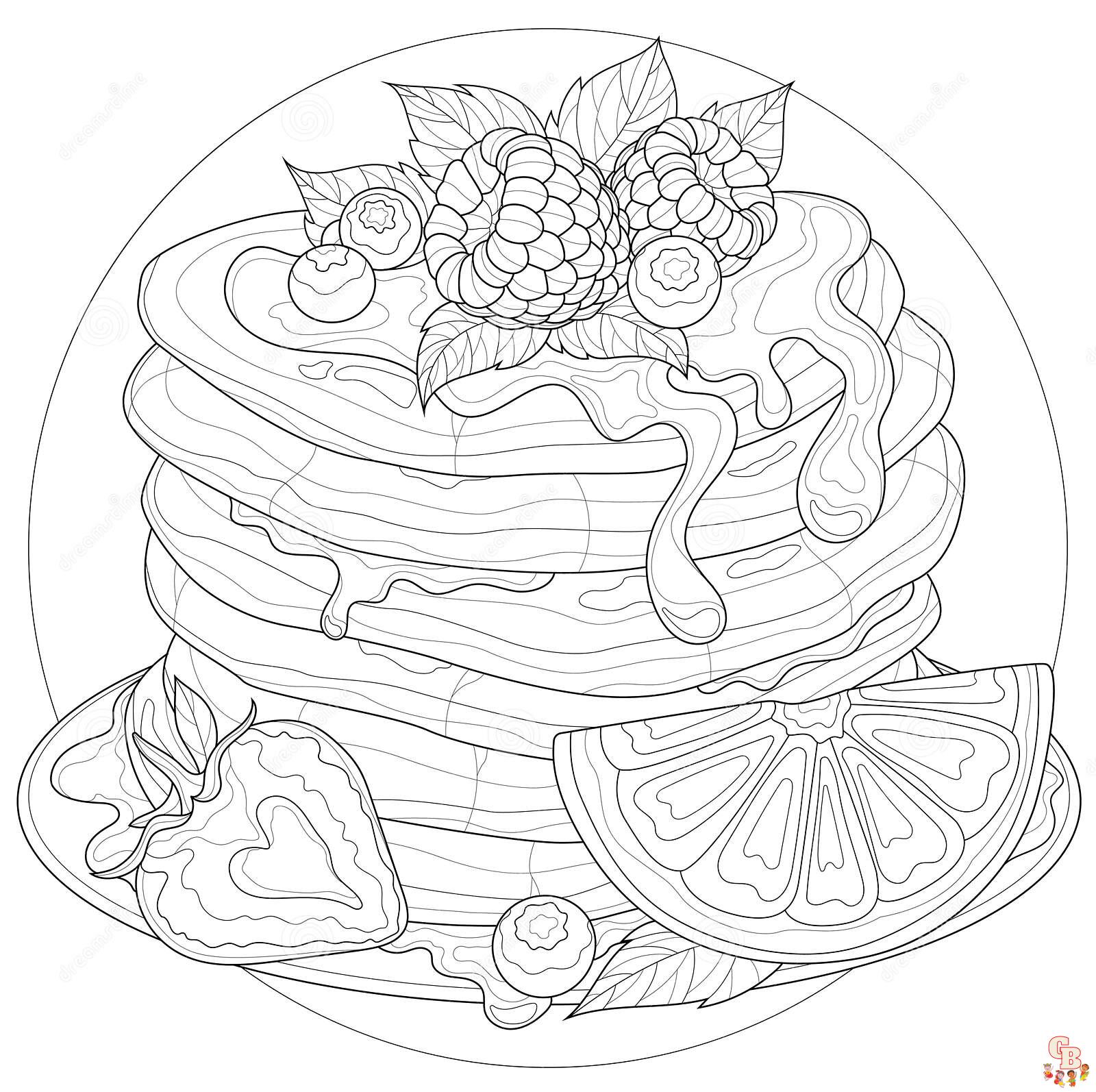 pancake coloring pages 2