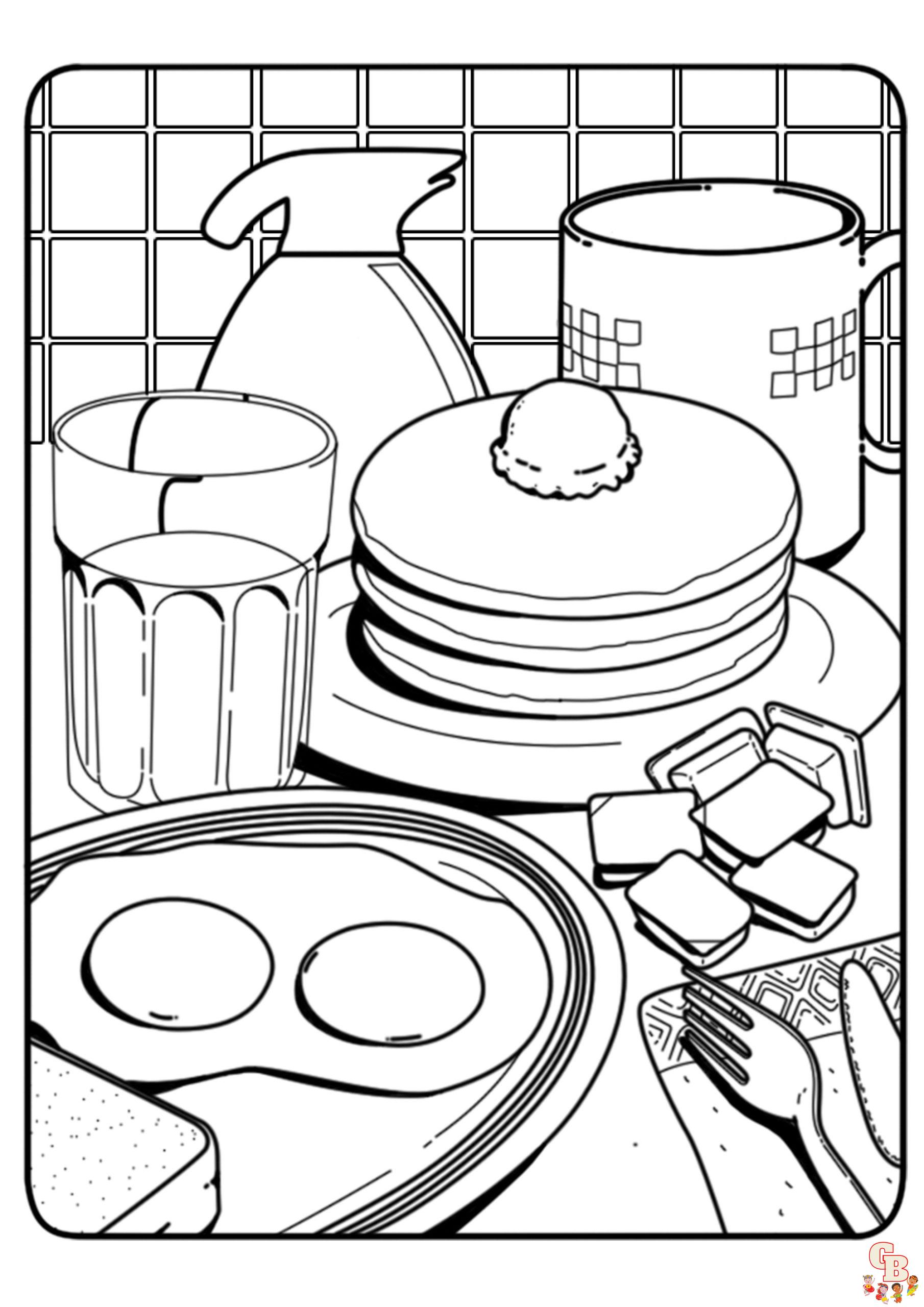 pancake coloring pages 4