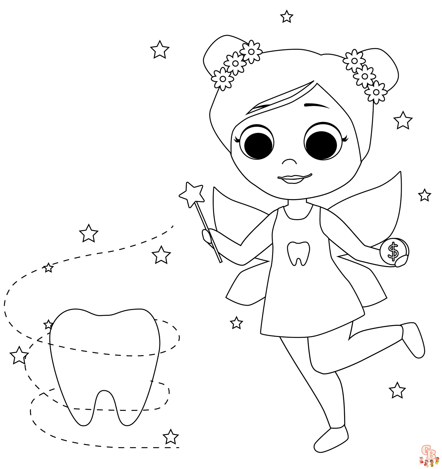 tooth fairy coloring pages 2