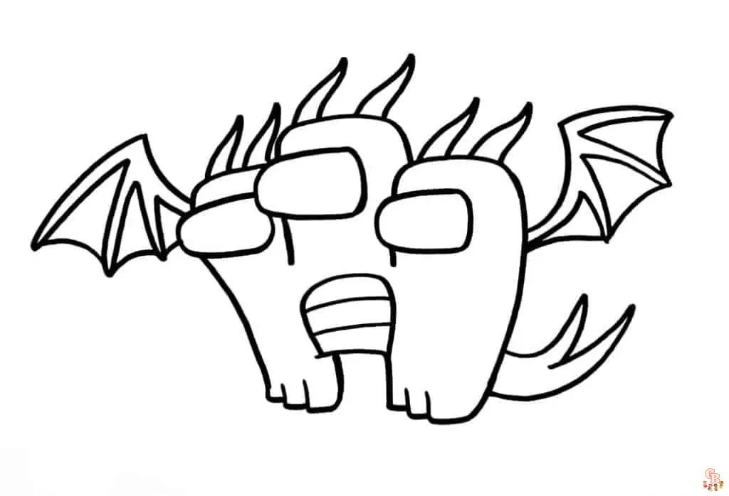 Among Us Halloween Coloring Pages 1