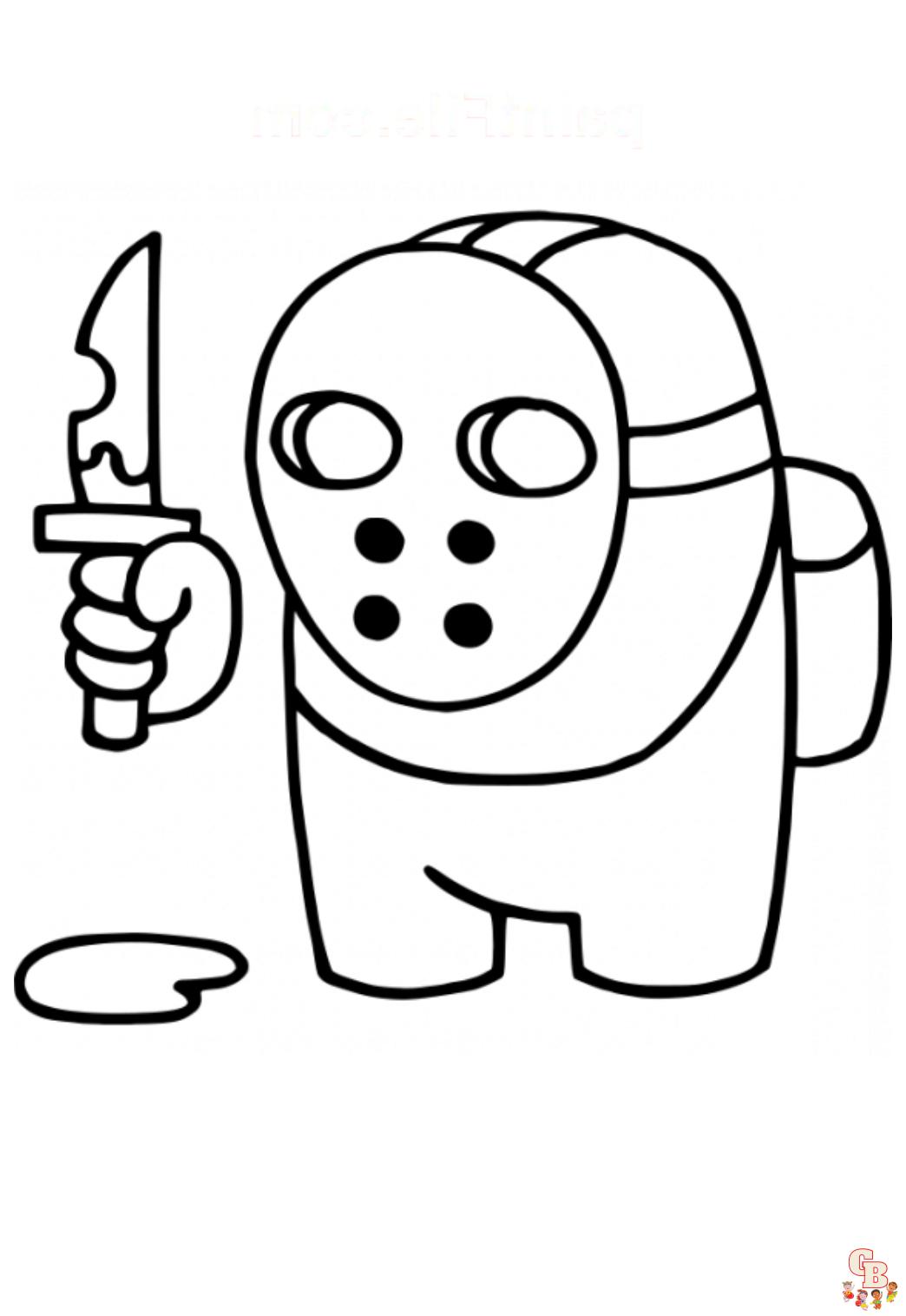 Among Us Halloween Coloring Pages 1