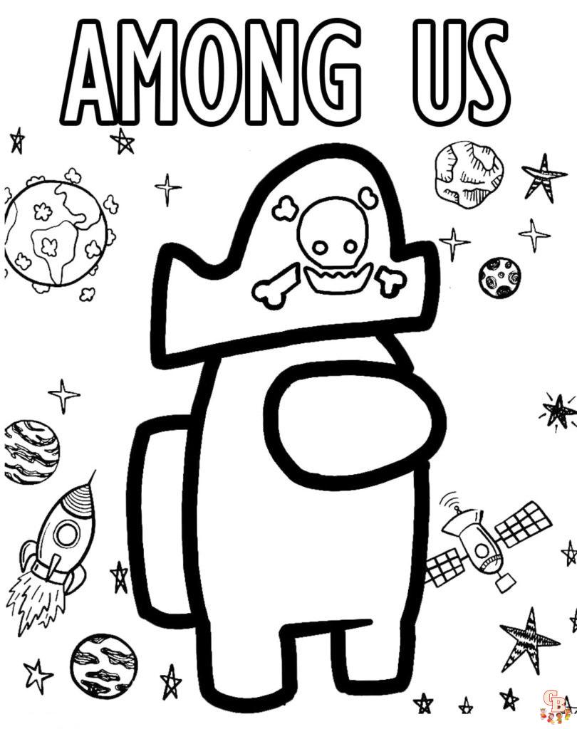 Among Us Halloween Coloring Pages 15