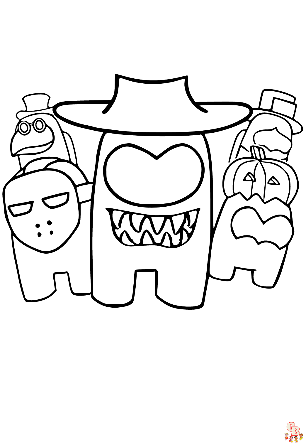 Among Us Halloween Coloring Pages 2