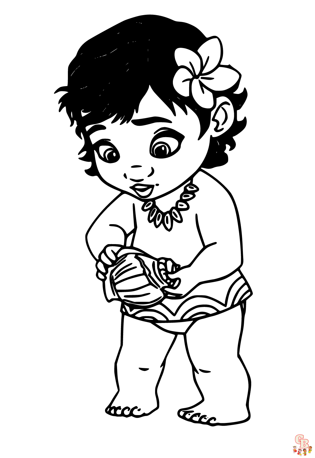 Baby Moana Coloring Pages 1