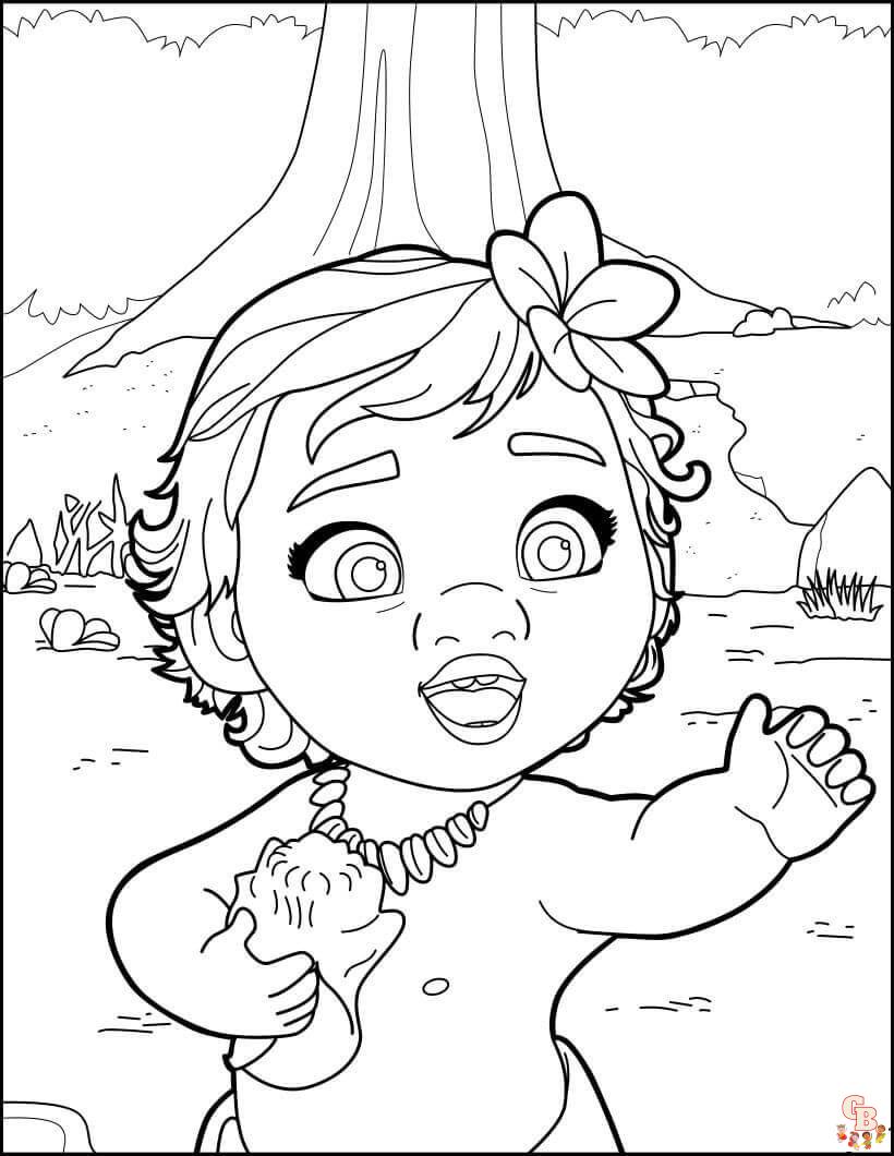 Baby Moana Coloring Pages 5