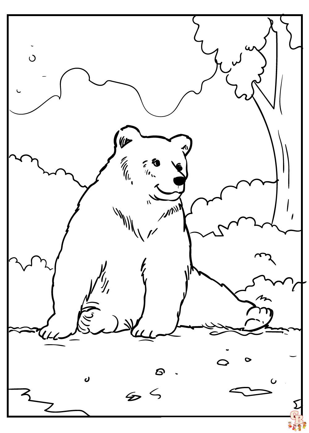 Brown Bear Coloring Pages 3