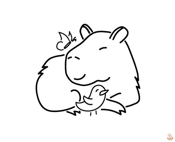 Capybara Coloring Pages 1