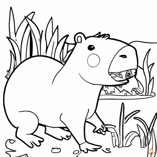 Capybara Coloring Pages 1