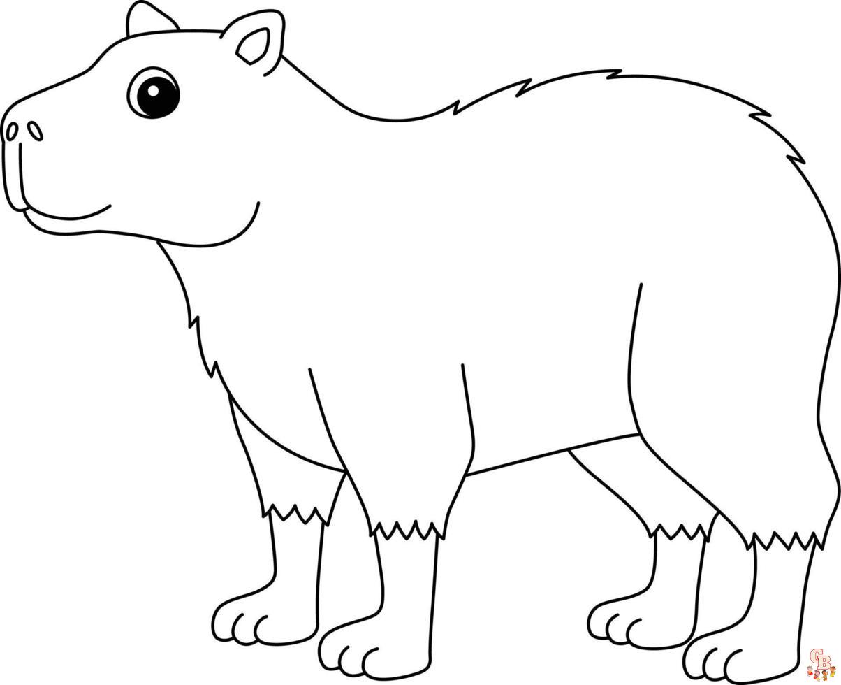 Capybara Coloring Pages 2