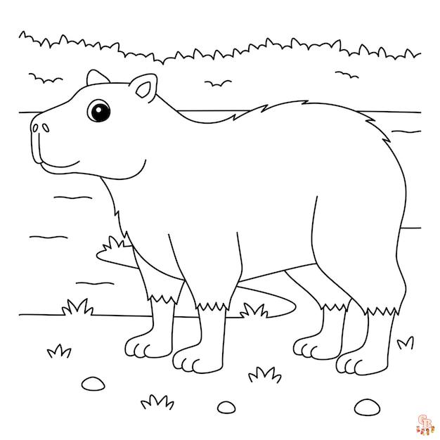 Capybara Coloring Pages 4