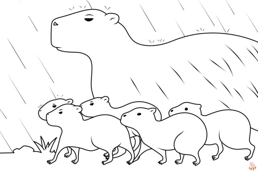 Capybara Coloring Pages 8