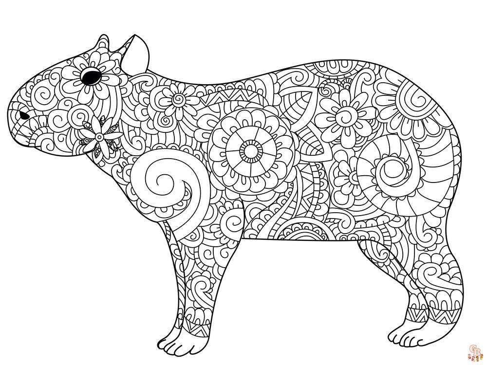 Capybara Coloring Pages 9