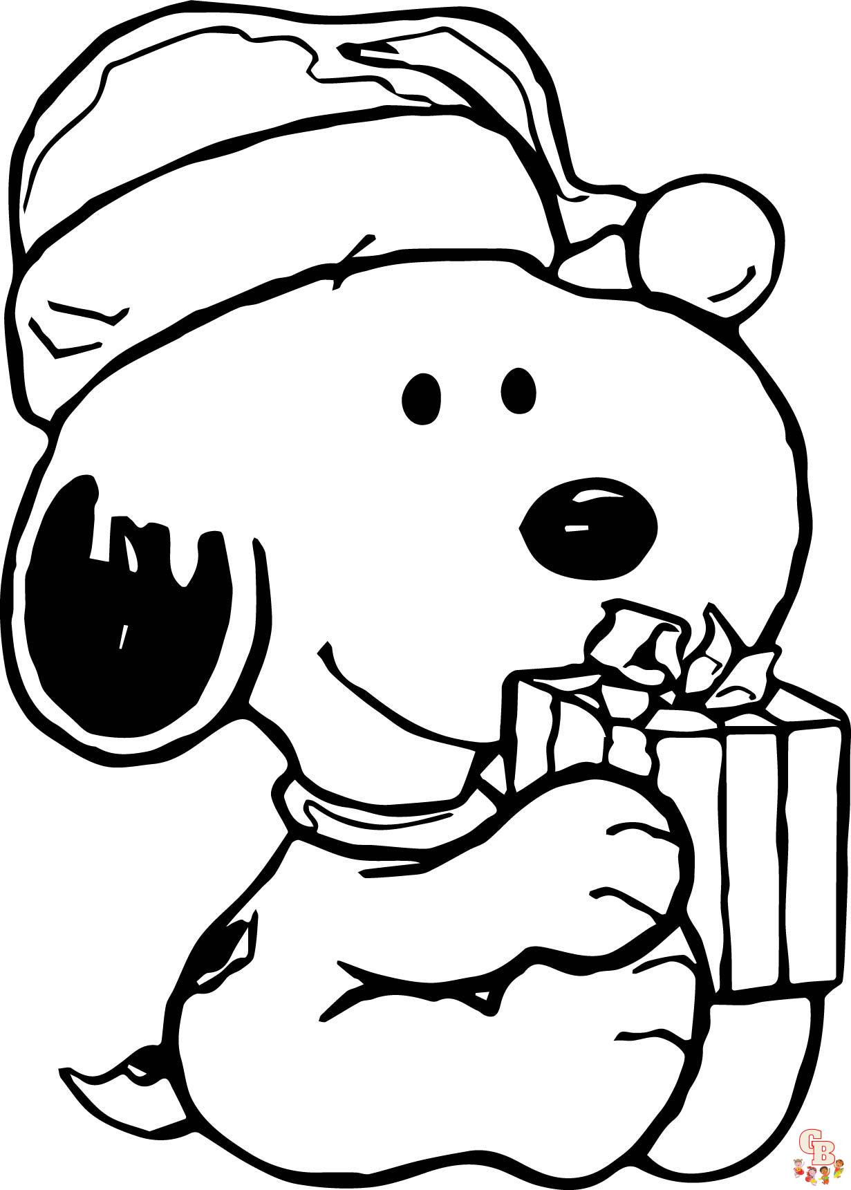 Christmas with Snoopy Coloring Pages 5